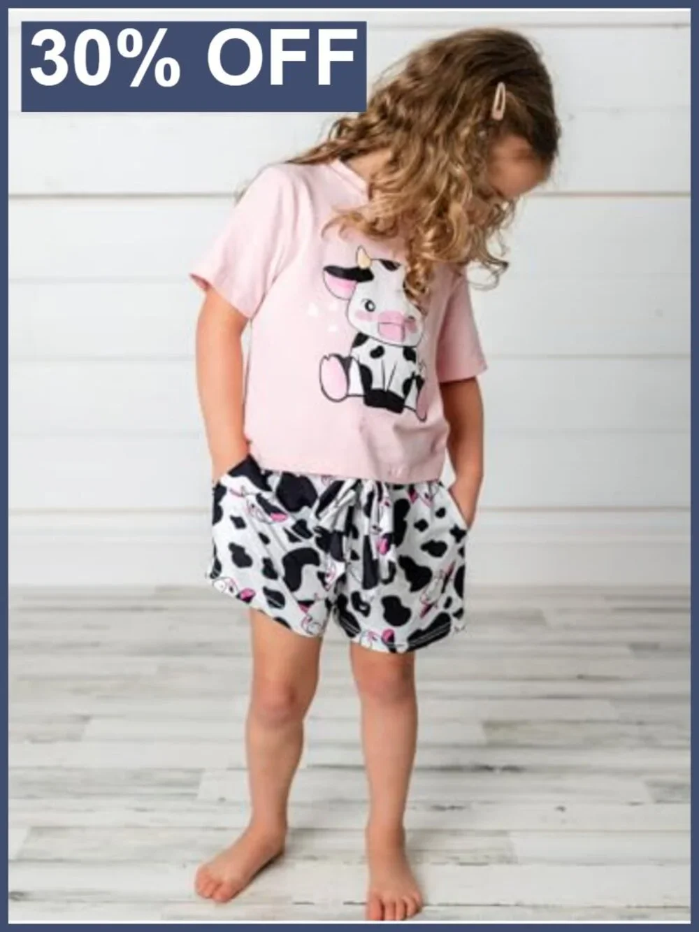 Toddler Girls 2pc Shirt Shorts Set Cotton Spandex Pockets Crew Neck